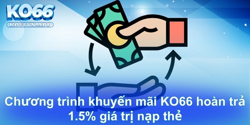 Chương trình khuyến mãi KO66 hoàn trả 1.5% giá trị nạp thẻ