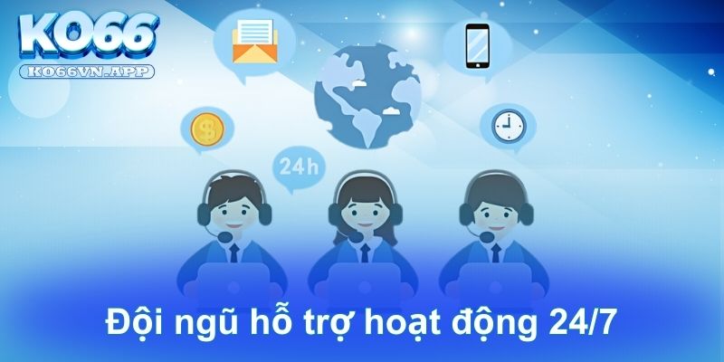 Đội ngũ hỗ trợ hoạt động 24/7