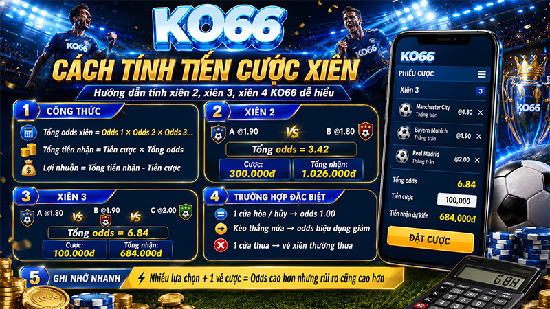 Cách tính tiền cược xiên